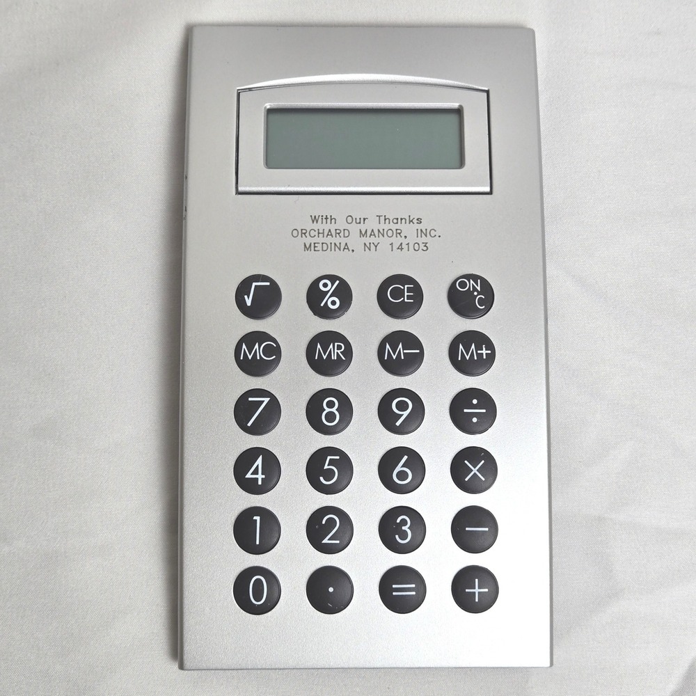 Desktop Calculator Promotional Inscribed Orchard Manor Inc Medina New York New